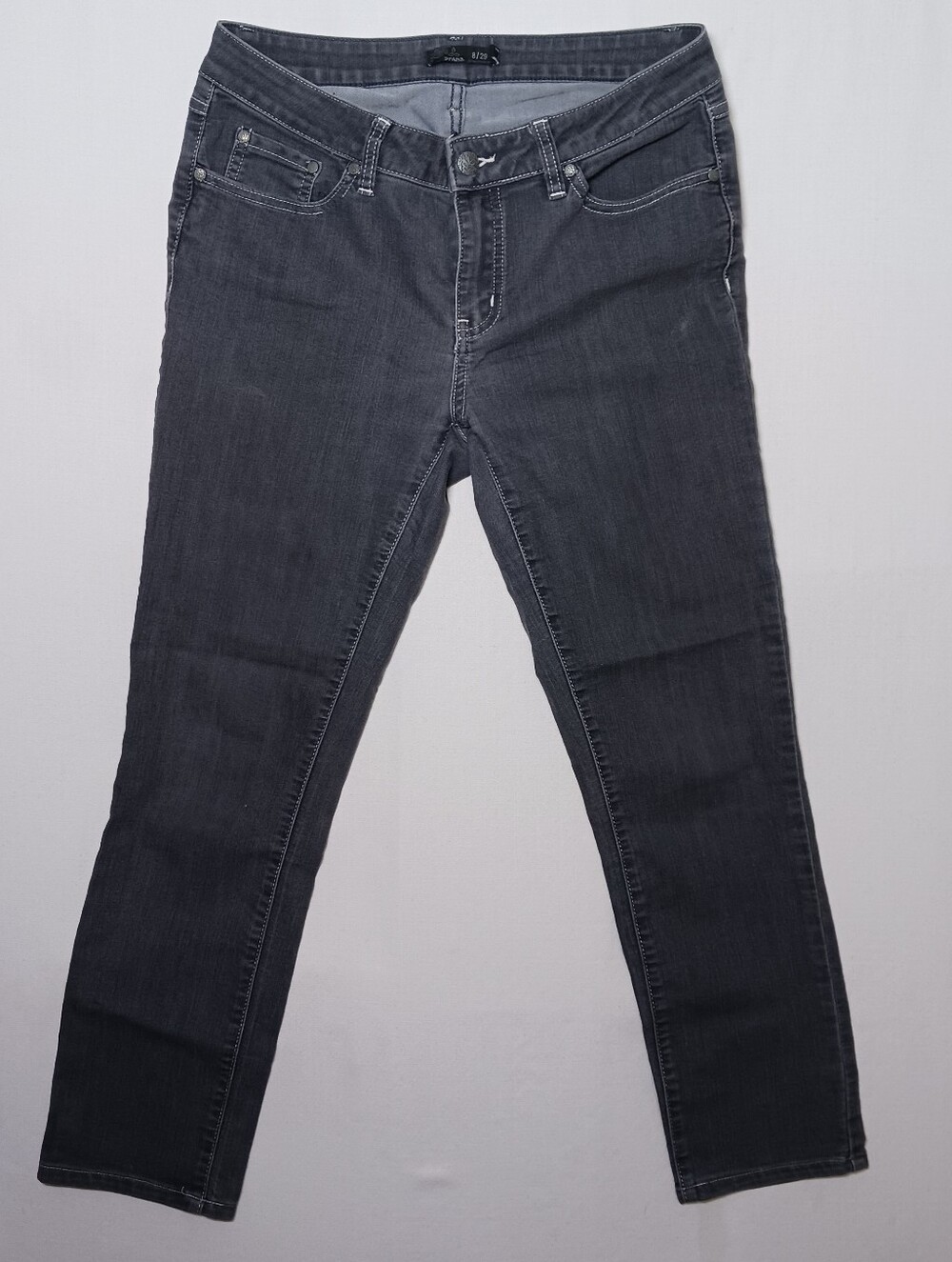 prAna Womens Kayla Slim Fit Organic Cotton Jeans Size 8 Gray Stretch Denim 29X27